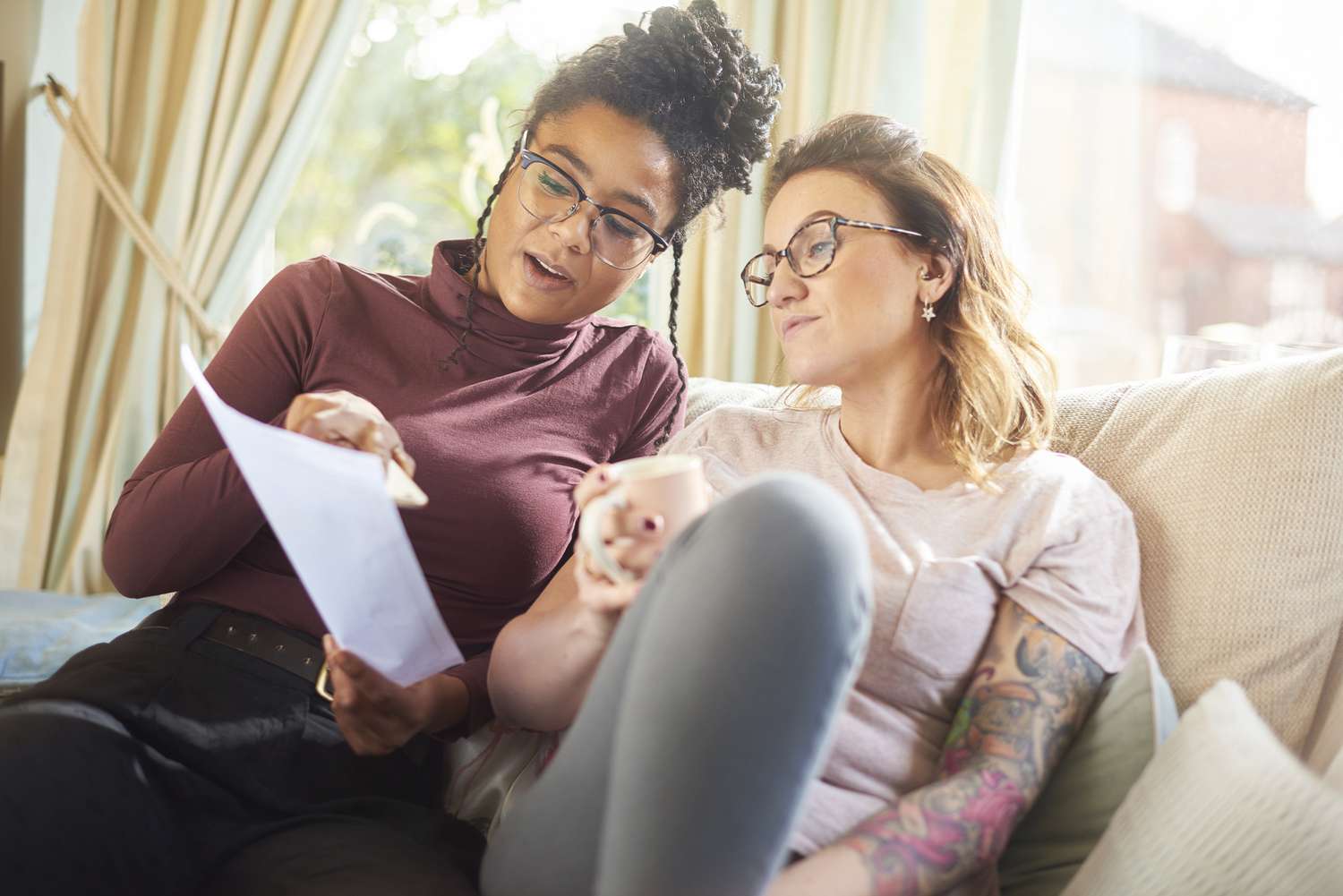 Two women going over their finances