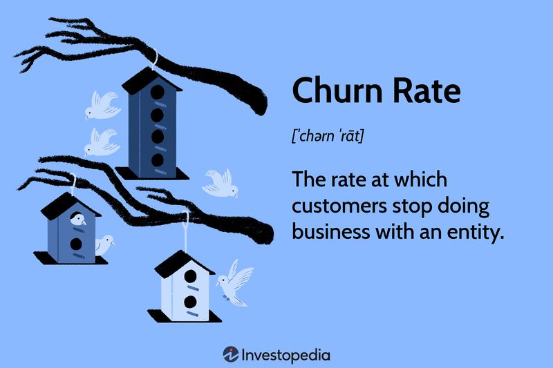 Churn Rate: The rate at which customers stop doing business with an entity.