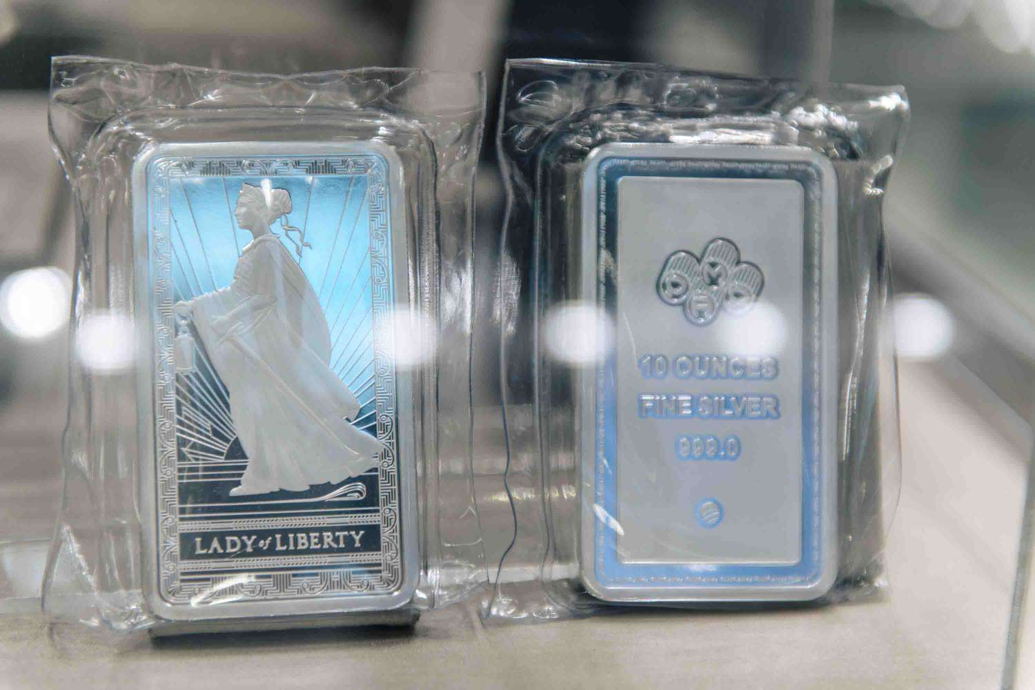 Silver bars displayed for sale at a Costco Wholesale Corp. location in Bayonne, New Jersey, US, on Friday, Oct. 4th, 2024. 