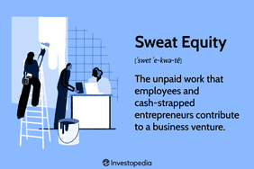 Sweat Equity: Unpaid work employees and cash-strapped entrepreneurs contribute to a business venture.