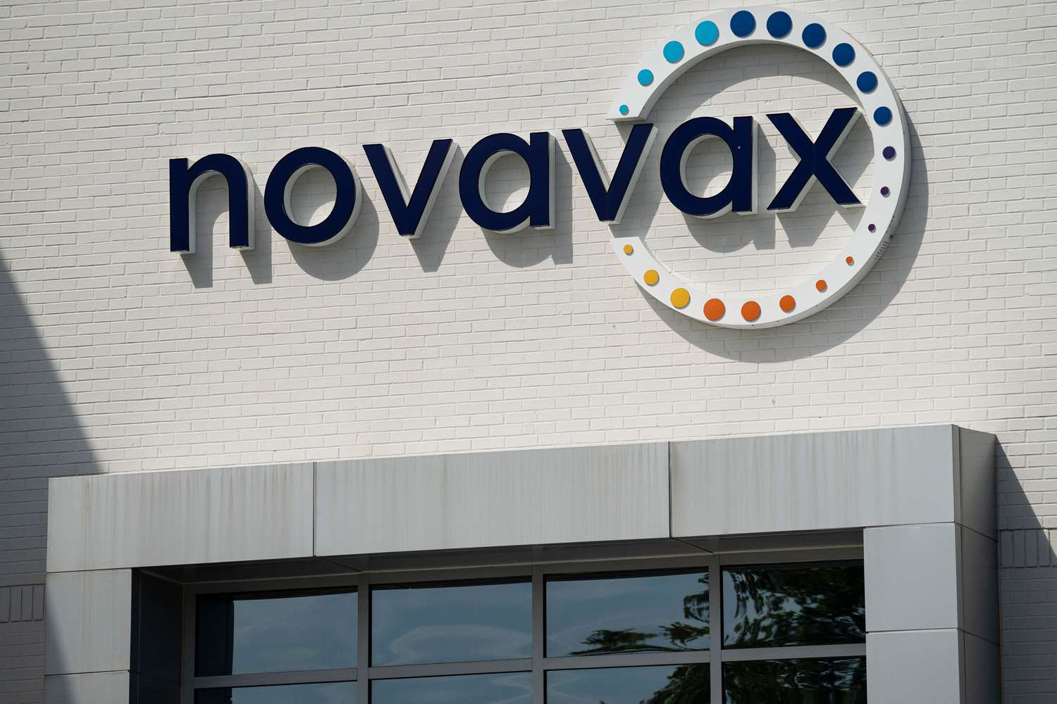Signage at a Novavax facility in Gaithersburg, Maryland