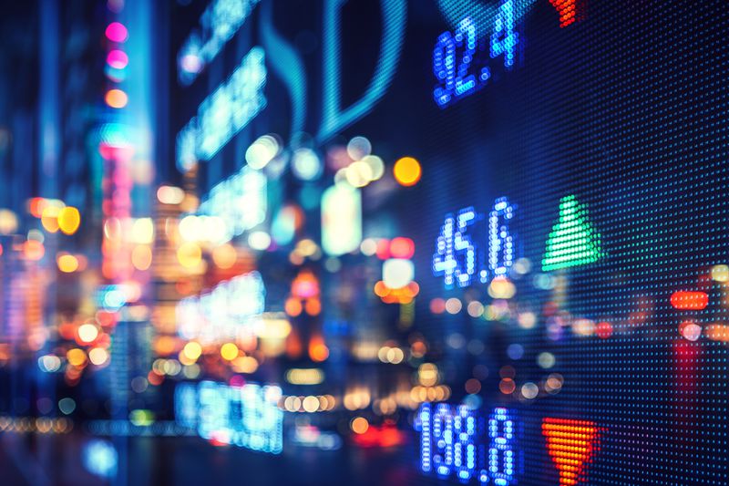 display stock market numbers and graph