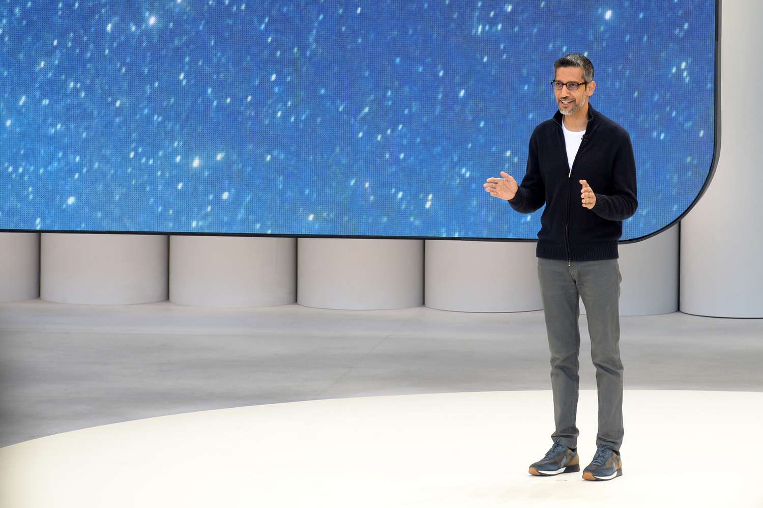  Sundar Pichai, CEO of Google, speaks at the Google I/O developer conference.