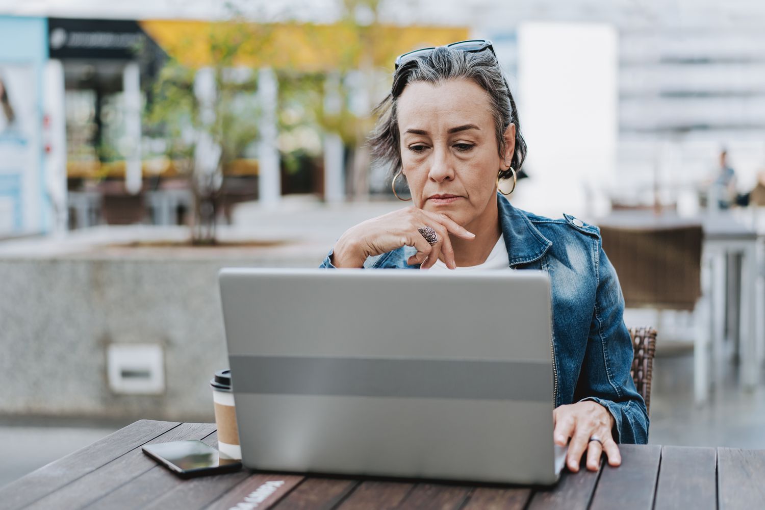 Woman using a laptop