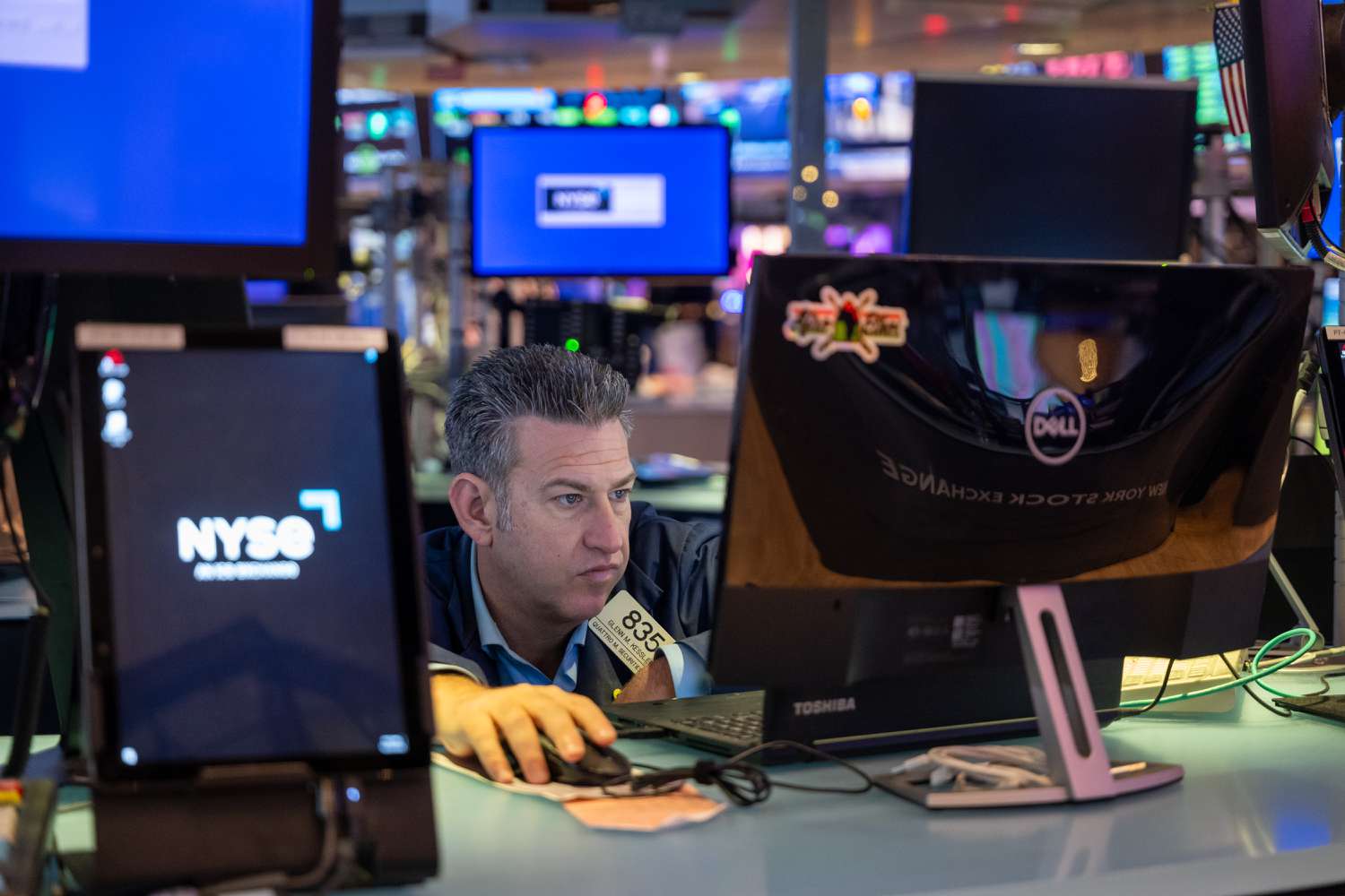 A trader at the New York Stock Exchange in December. 