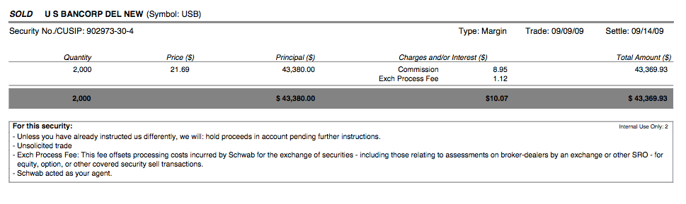 Brokerage Trade Confirmation Example