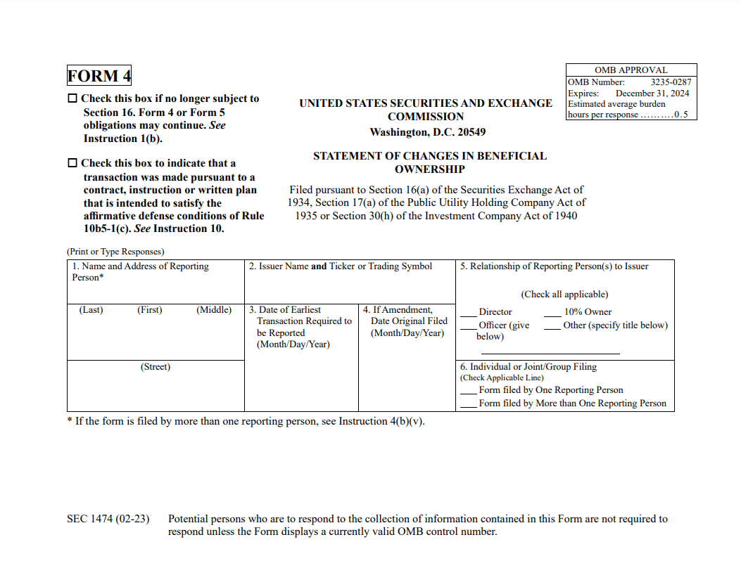 Form 4 Page 1