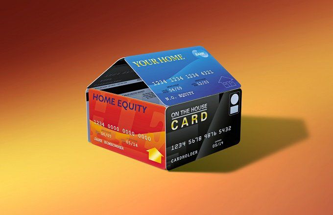 House constructed out of credit cards