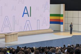 Alphabet and Google CEO Sundar Pichai during Google's annual I/O developers conference on May 14, 2024, in Mountain View, California