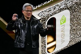Nvidia CEO Jensen Huang speaking at the CES in Las Vegas in January 2025