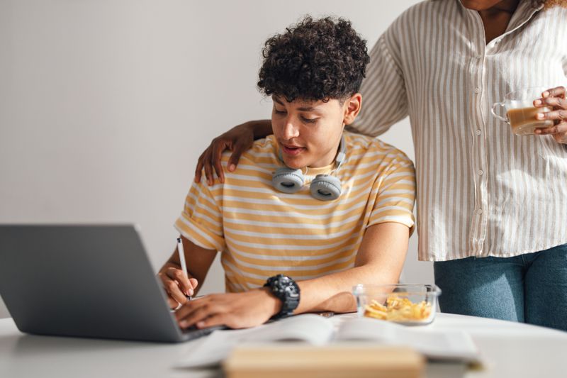 Son researching scholarships