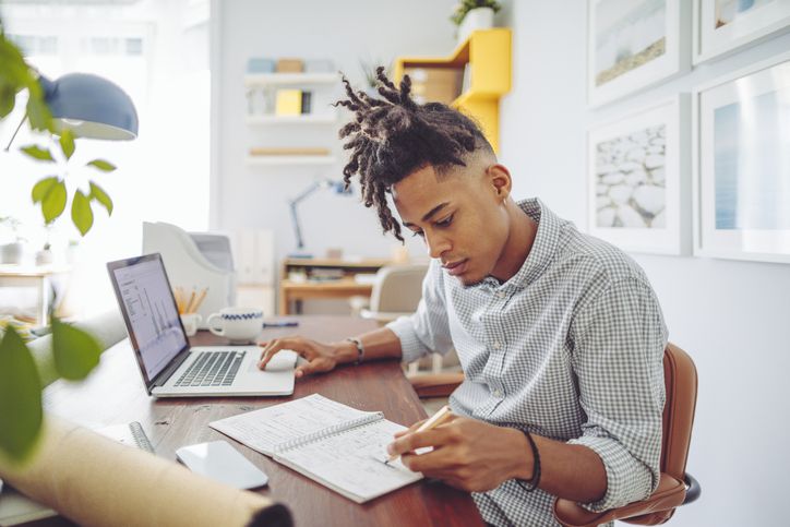 Man working on finances
