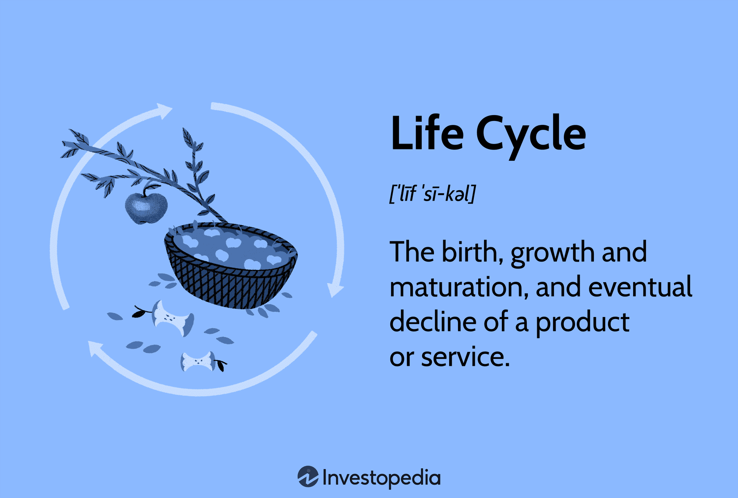 Life Cycle: The birth, growth and maturation, and eventual decline of a product or service.