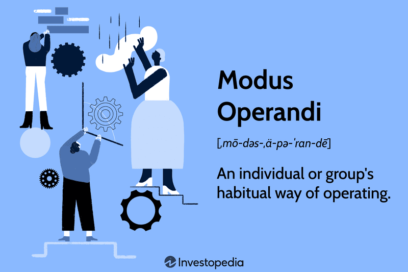 Modus Operandi: An individual or group's habitual way of operating.