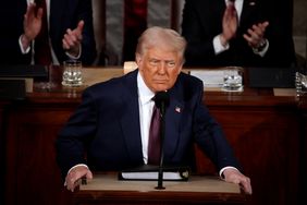 U.S. President Donald Trump addresses a joint session of Congress at the U.S. Capitol on March 04, 2025 in Washington, DC.