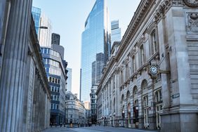 Shot of the Bank of England in the City of London.