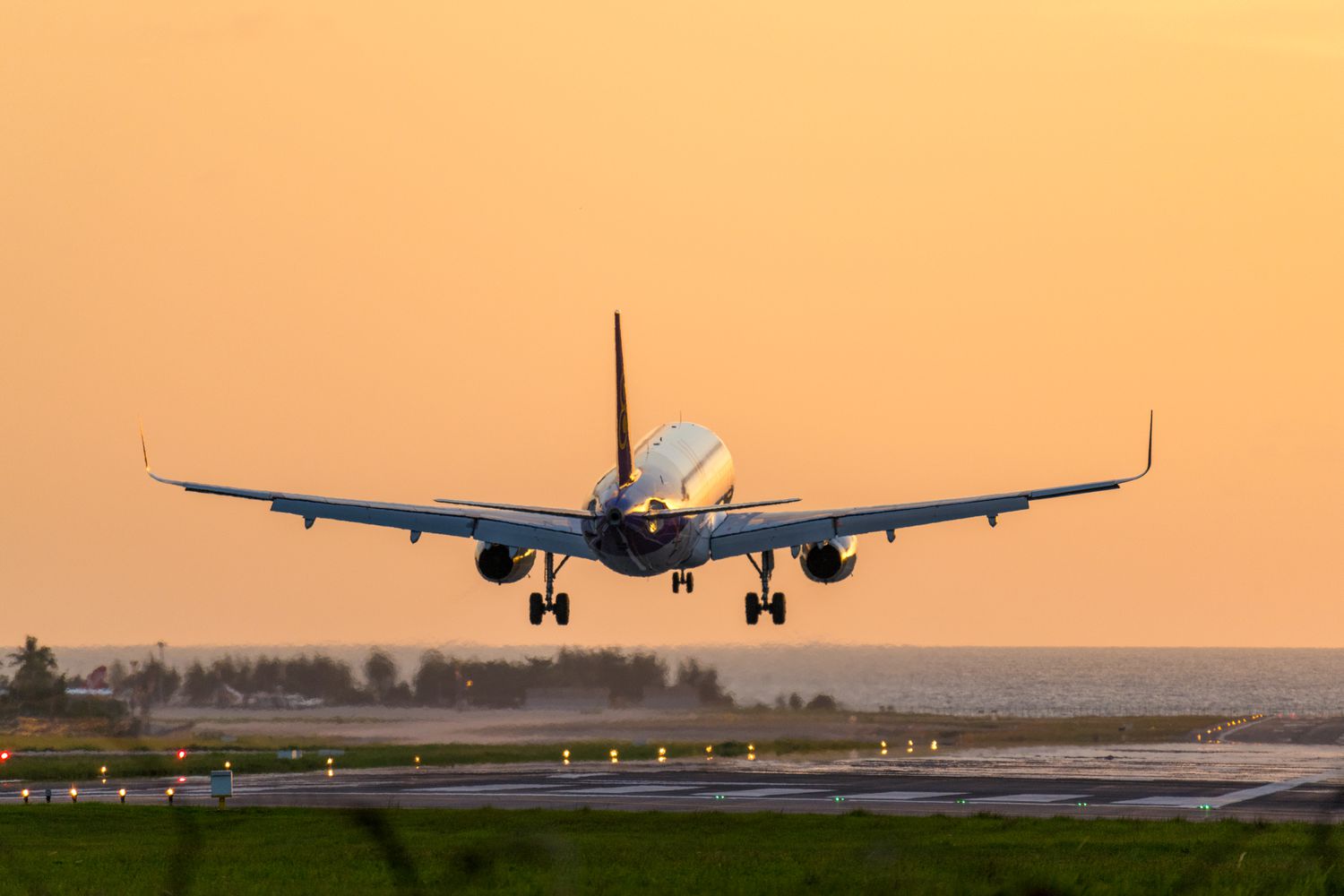 An airplane landing