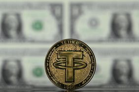 An illustration of golden symbolic tether stablecoin