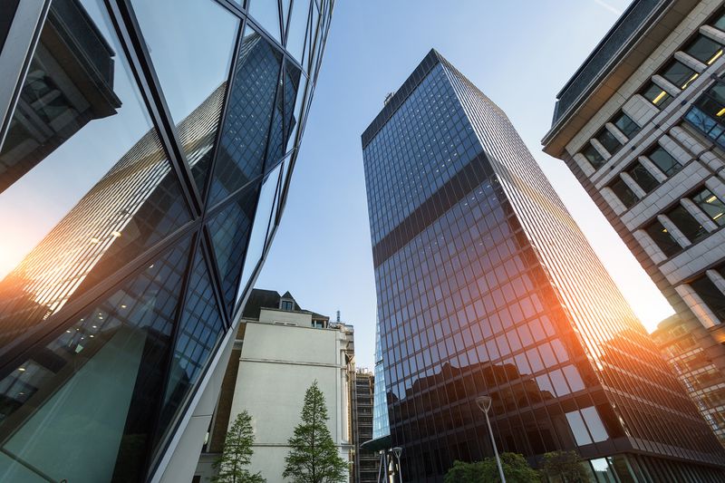 Skyscrapers in the financial district of London