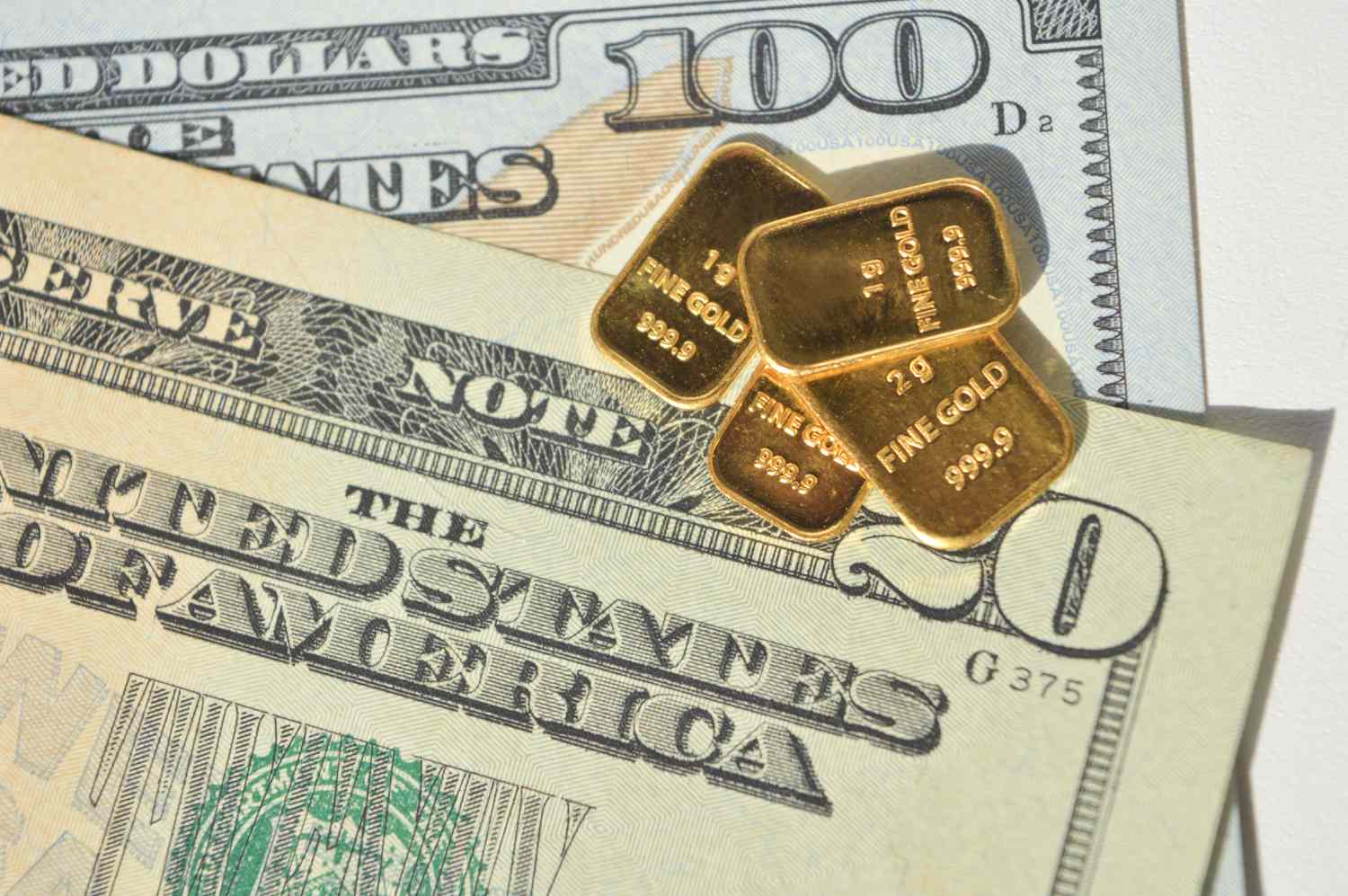 Dollars and gold illustration