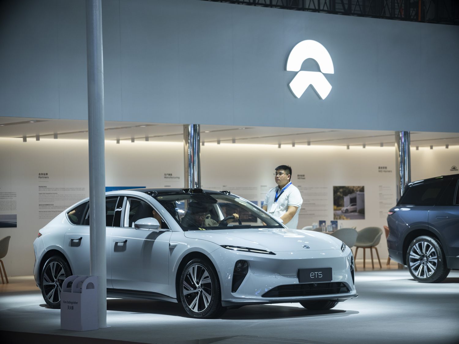 NIO booth is seen during Green and Smart Auto Shanghai 2024 at the Shanghai New International Expo Center on June 6, 2024 in Shanghai, China