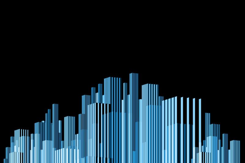 abstract blue city like a bar graph