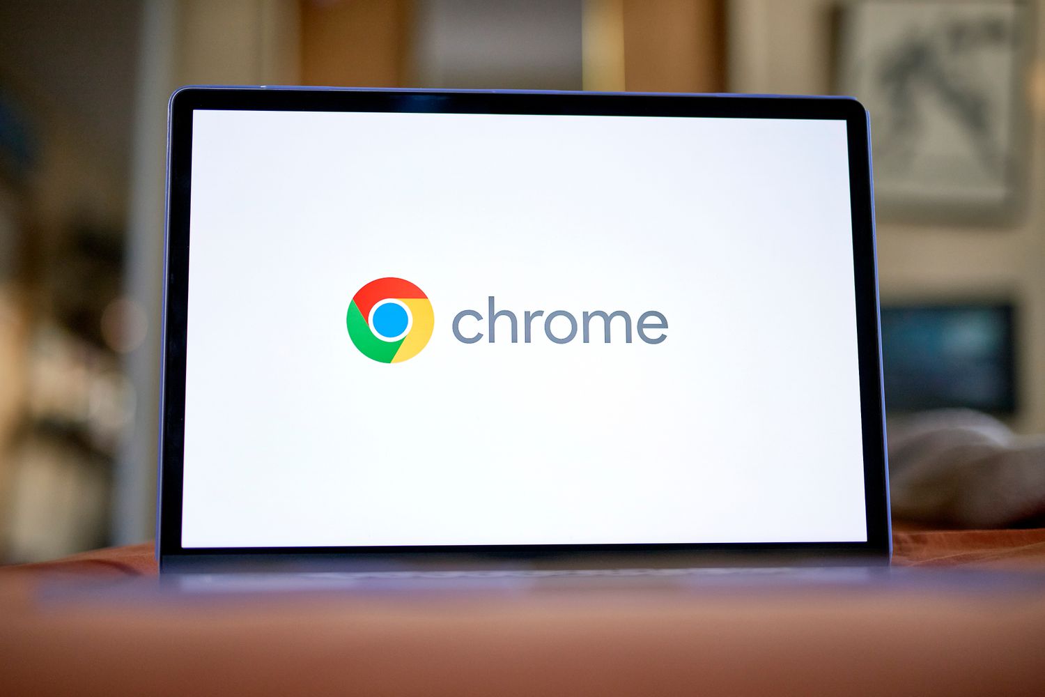 The Google Chrome logo on a laptop