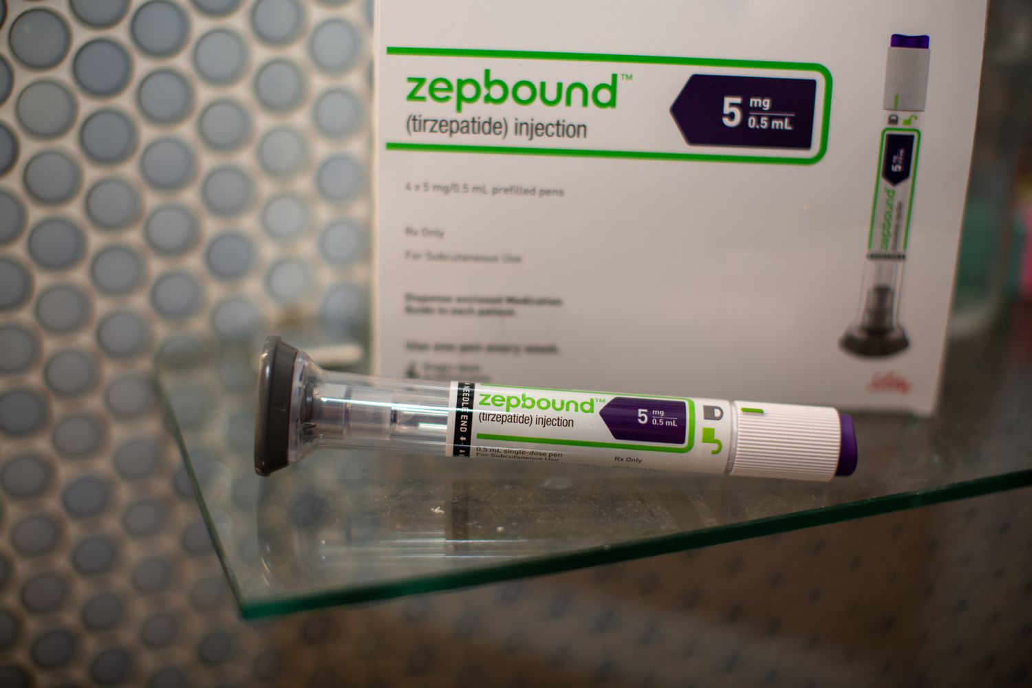 An Eli Lilly & Co. Zepbound injection pen