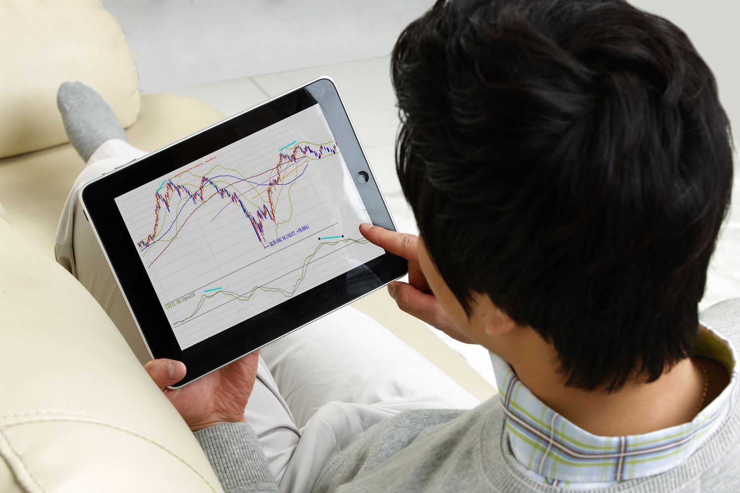 iPad stock trading chart