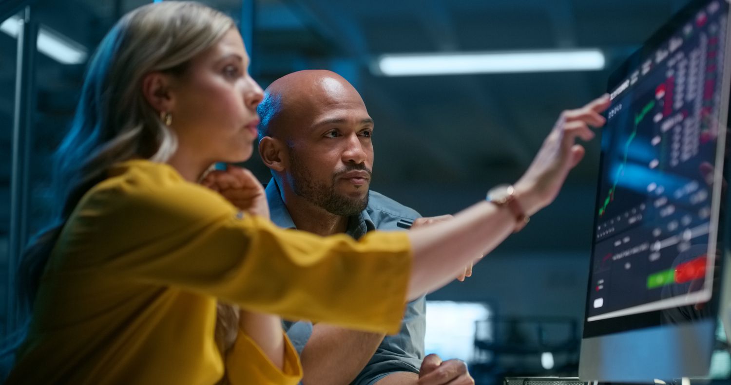 Colleagues at a computer