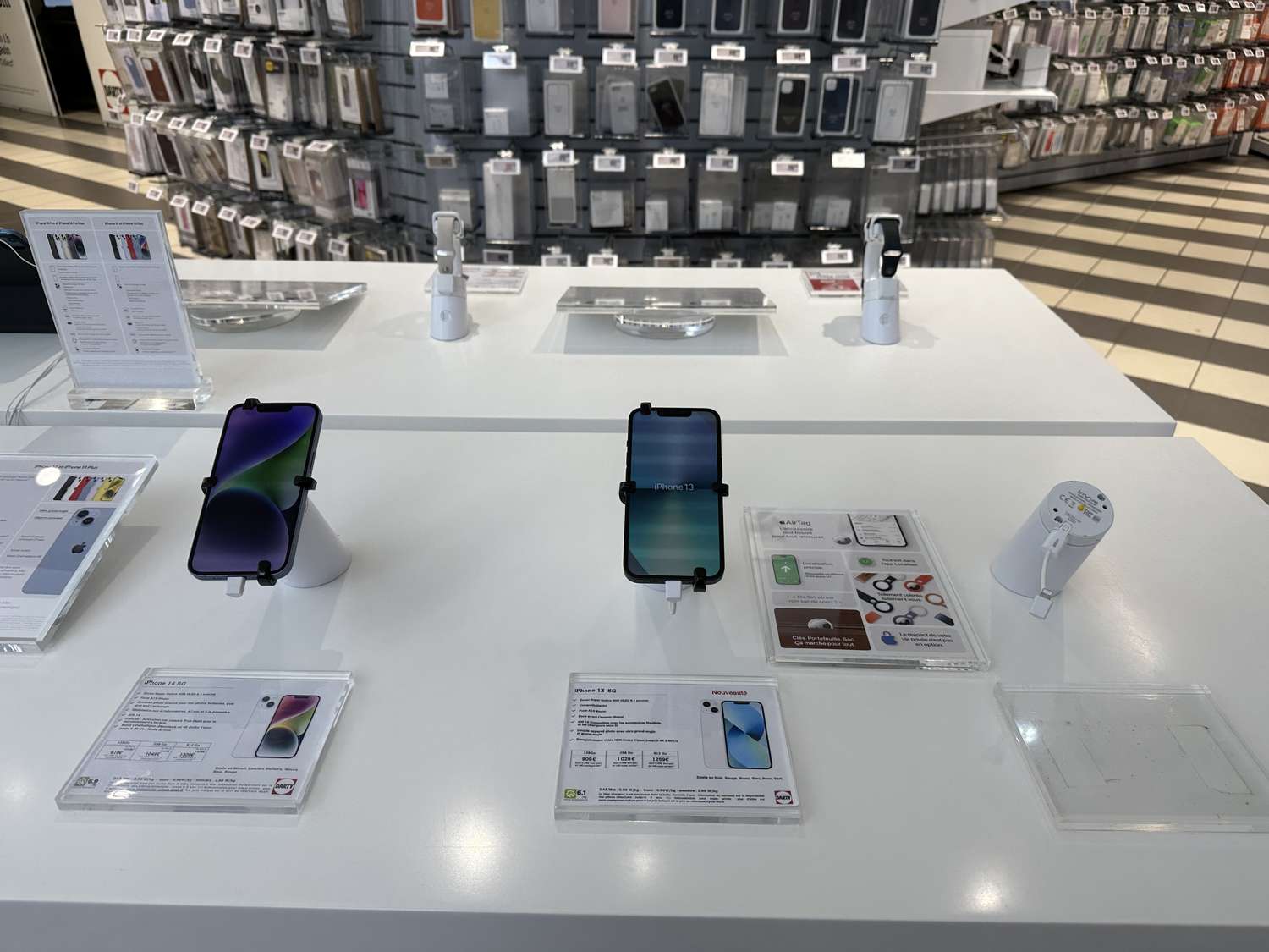 A view of Apple's store after the sale of iPhone 12 model phones is banned in Paris