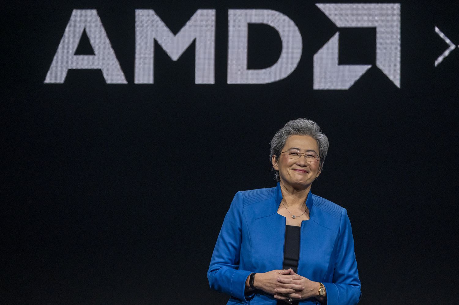 Advanced Micro Devices CEO Lisa Su, speaking at event in San Jose, California on Dec. 6, 2023.