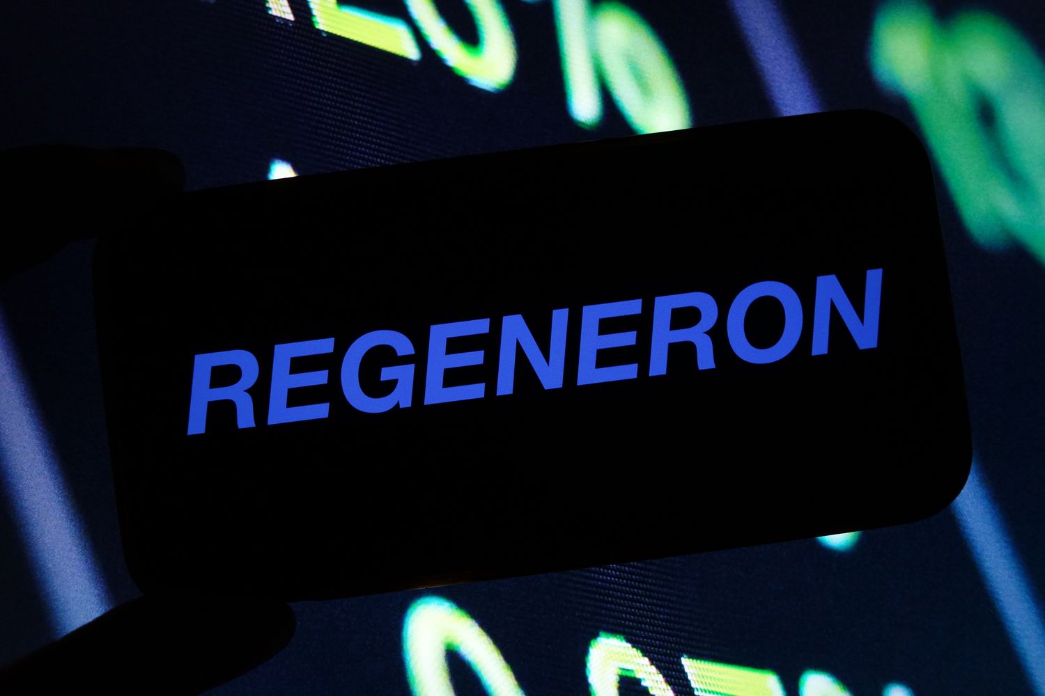 Regeneron logo on a smartphone screen