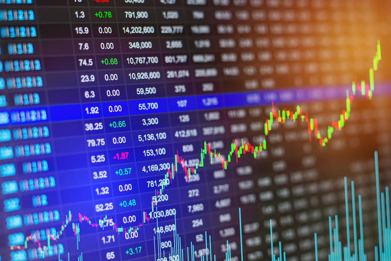 Financial Stock Market Graph Chart of Stock Market Investment Trading