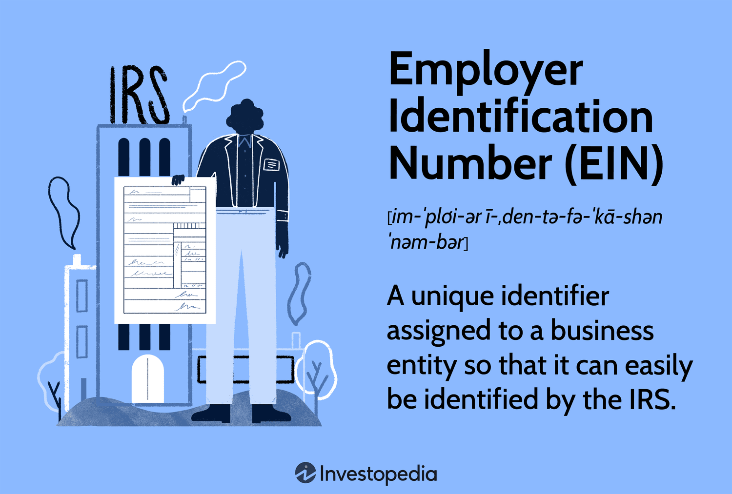 Employer Identification Number (EIN): A unique identifier assigned to a business entity so that it can easily be identified by the IRS.