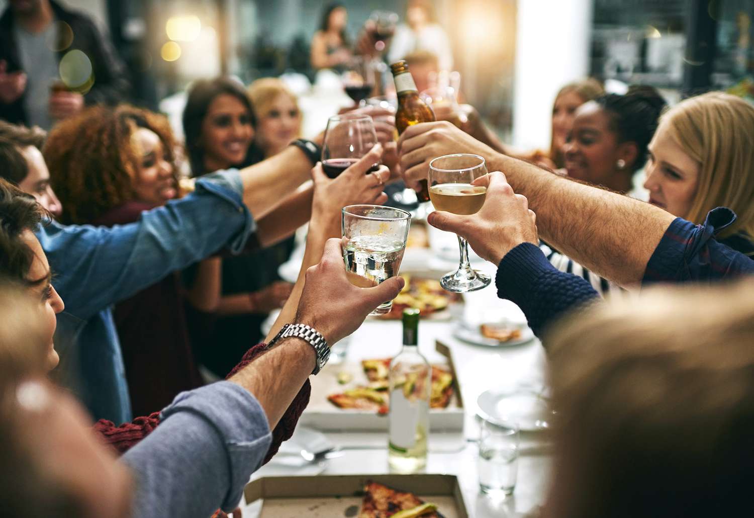 Friends Cheers at Restaurant