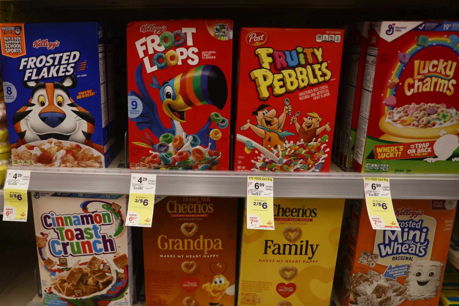 Boxes of cereal for sale in a store in Florida in May. 