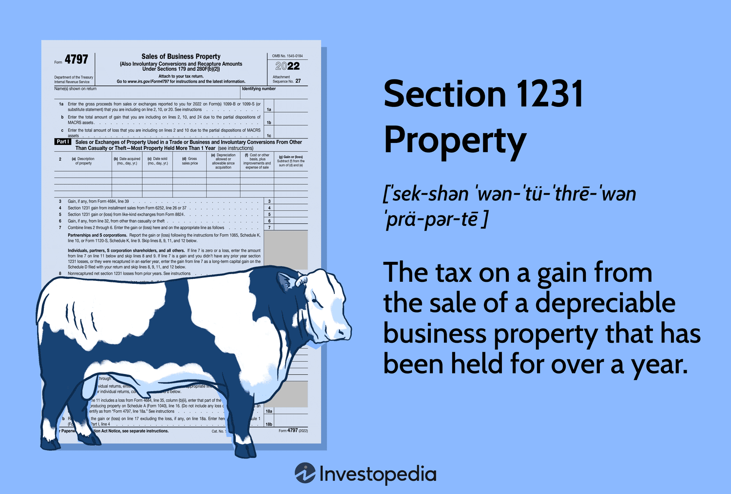Section 1231 Property: The tax on a gain from the sale of a depreciable business property that has been held for over a year.