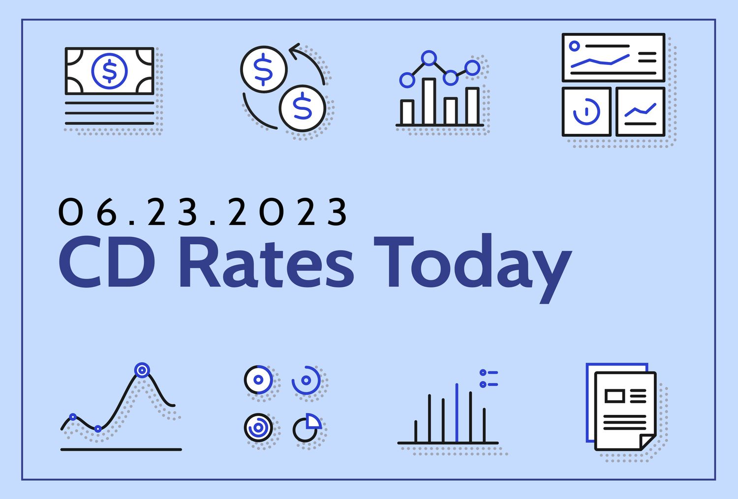 graphic with the words, "CD Rates Today 06.23.2023"
