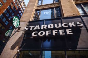 A Starbucks coffee shop in New York City