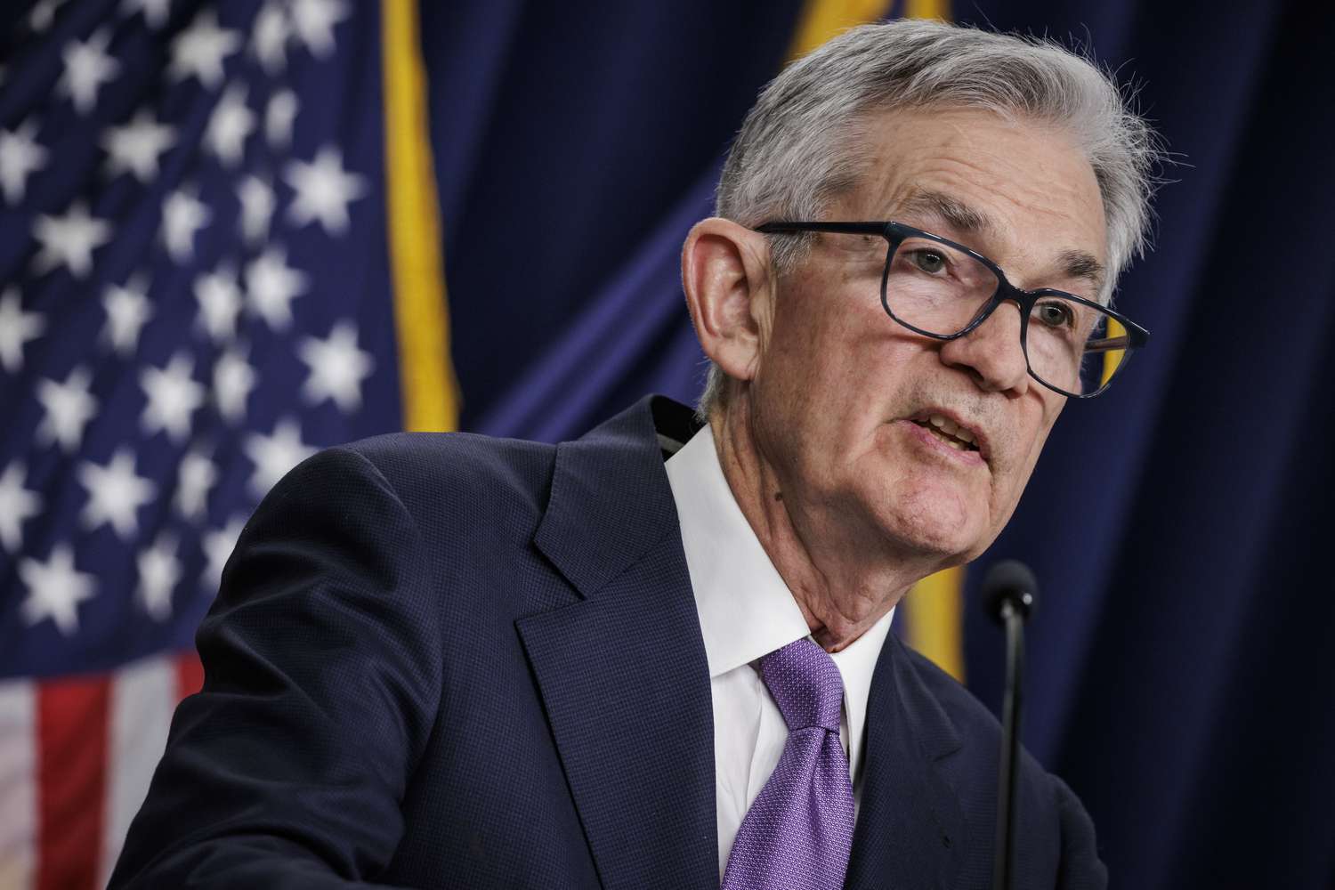 Fed Chairman Powell Speaks at Press Conference after FOMC meeting.