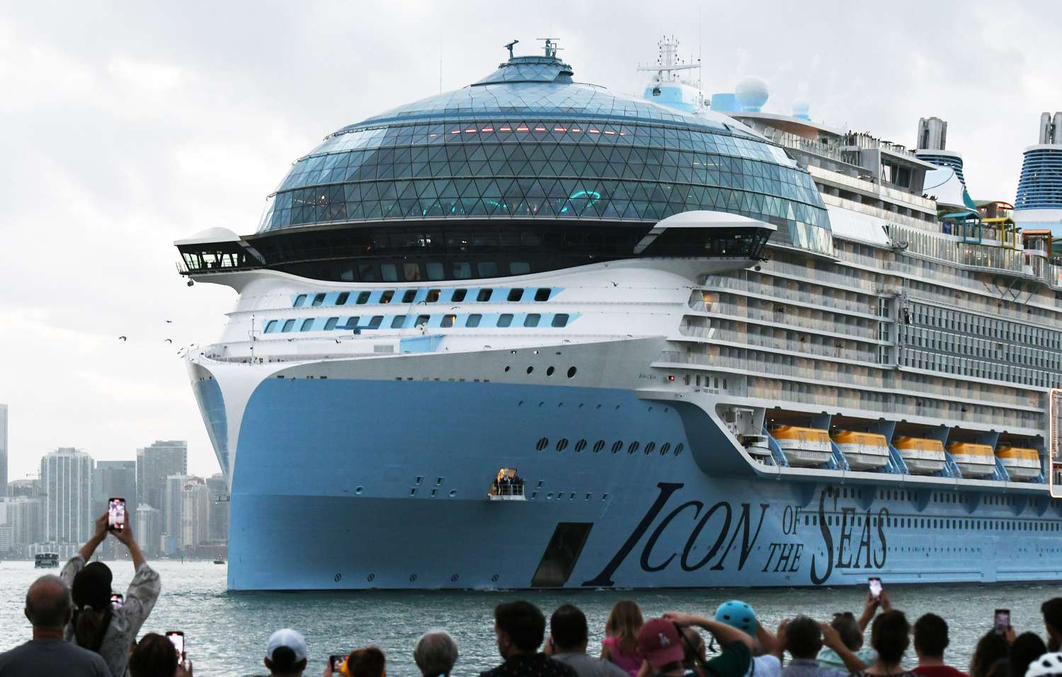 Royal Caribbean's "Icon of the Seas," the world's largest cruise ship in port in Miami