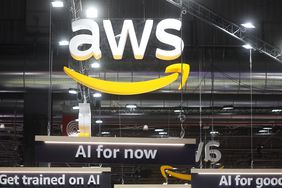 AWS logo displayed during the Viva Technology show in Paris.