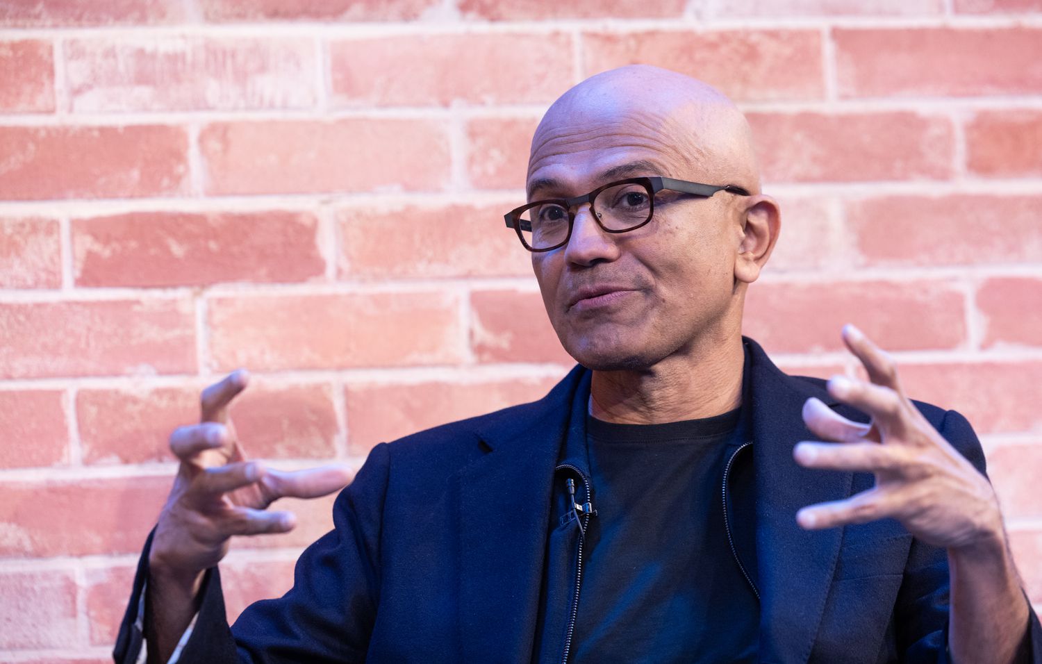 Microsoft CEO Satya Nadella at the World Economic Forum (WEF) event in Davos, Switzerland, on Jan. 16, 2024.