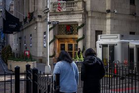 Outside the holiday-decorated New York Stock Exchange building earlier this month. 