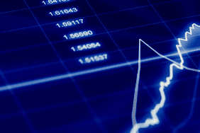 Line chart on a blue background