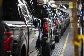 New Ford F-150 trucks go through the assembly line at the Ford Dearborn Plant