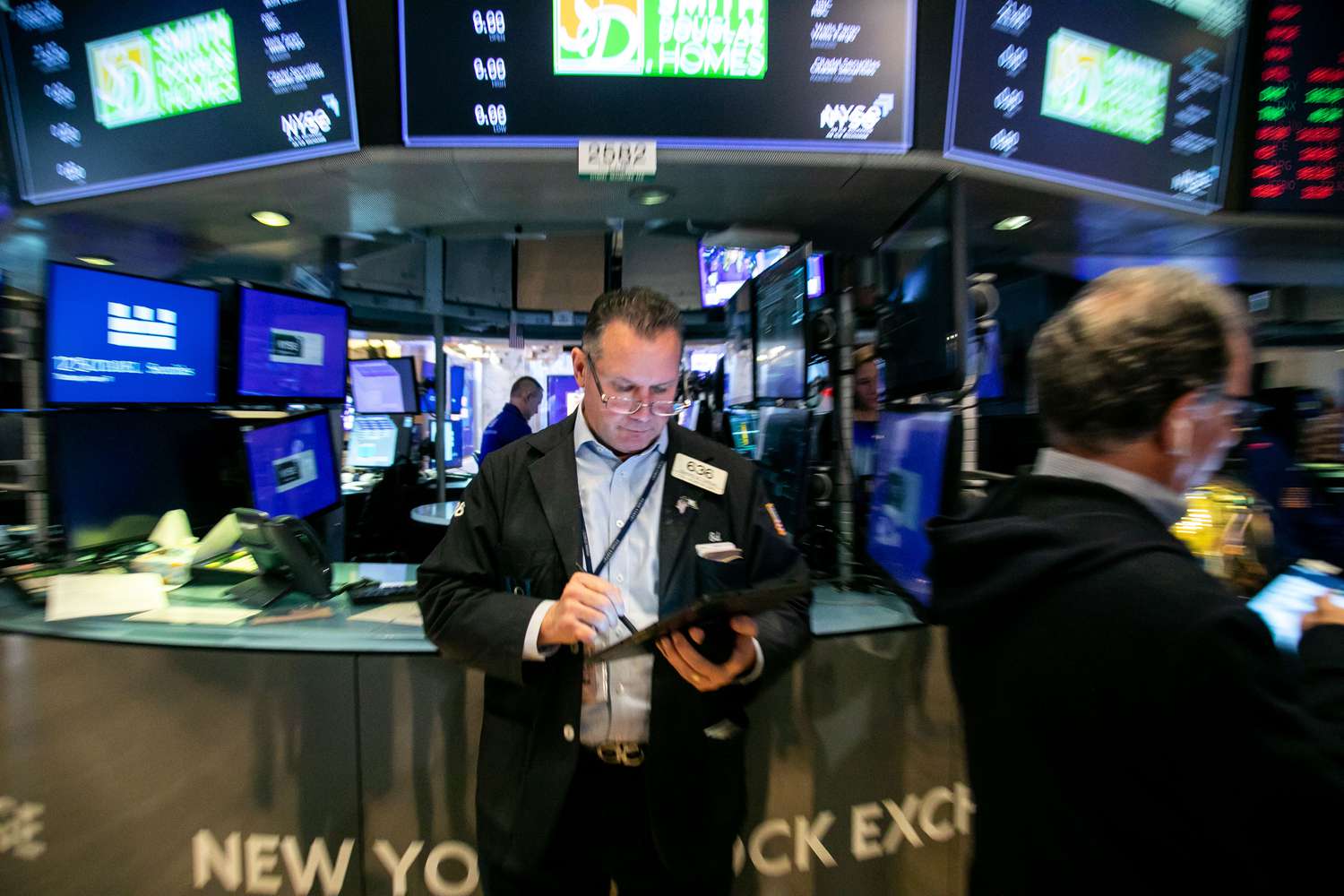 Traders work on the floor of the New York Stock Exchange (NYSE) in New York, US.