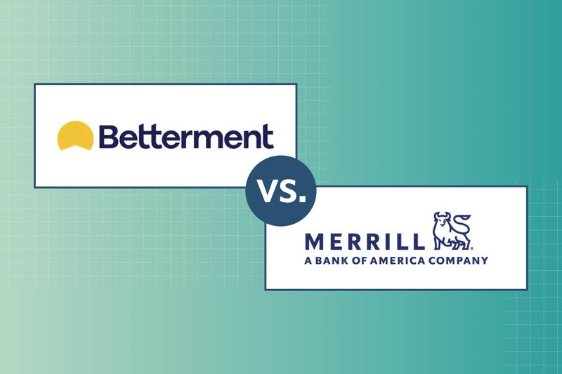 Image shows two robo-advisor logos for Betterment and Merrill Guided Investing.