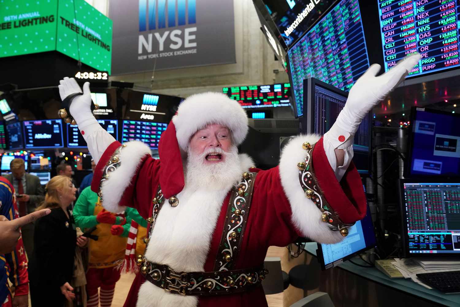 Santa Claus at the New York Stock Exchange